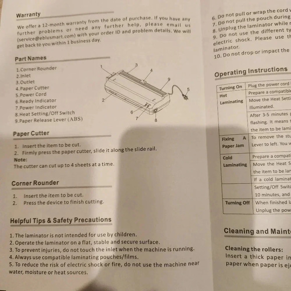 NWT Blusmart A3/A4 Dual Mode Hot & Cold Laminator - Picture 6 of 11